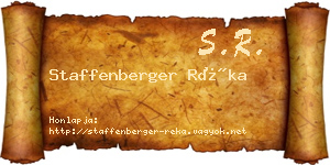 Staffenberger Réka névjegykártya